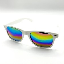 Sunglasses White Sunglasses OS Purple Mirrored Reflective Festival Rave Summer