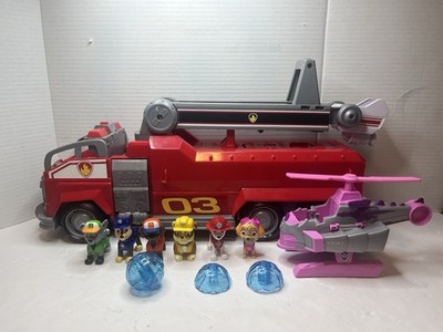 PAW Patrol Fire Truck Marshalls Transforming Lot Figures Chase Rubble Skye READ