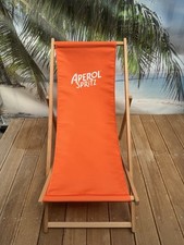Aperol Spritz Liegestuhl Klappbar Strandstuhl Holz Buche Natur Festival