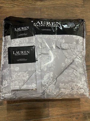 NIP Ralph Lauren Mya Grey Floral Jacquard Full/Queen Comforter & Shams 3pc