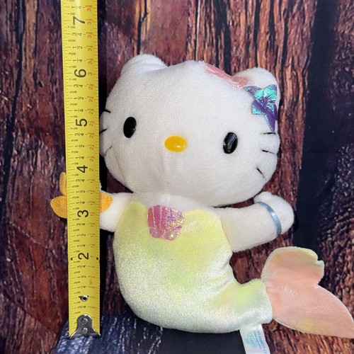 Vintage 2001 Sanrio Hello Kitty glänzend reflektierende Meerjungfrau Plüschtier Stofftier - Bild 2 von 10