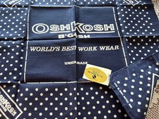 Vintage OSHKOSH B'GOSH Bandana Neckerchief--NAVY Polka Dot-NEW w Tag
