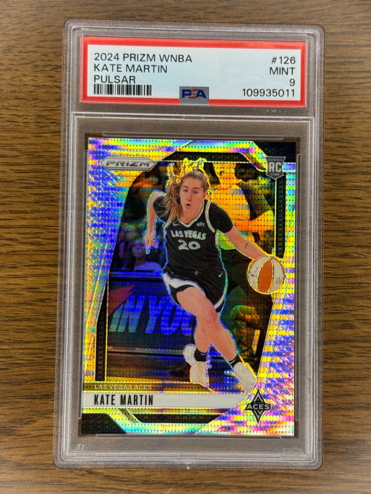 KATE MARTIN 2024 Panini Prizm WNBA #126 Pulsar Rookie /499 PSA 9 Aces RC SP