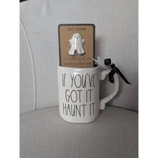 Rae Dunn If You've Got It Haunt It Mug Ghost Charm Halloween Spooky Season NEW