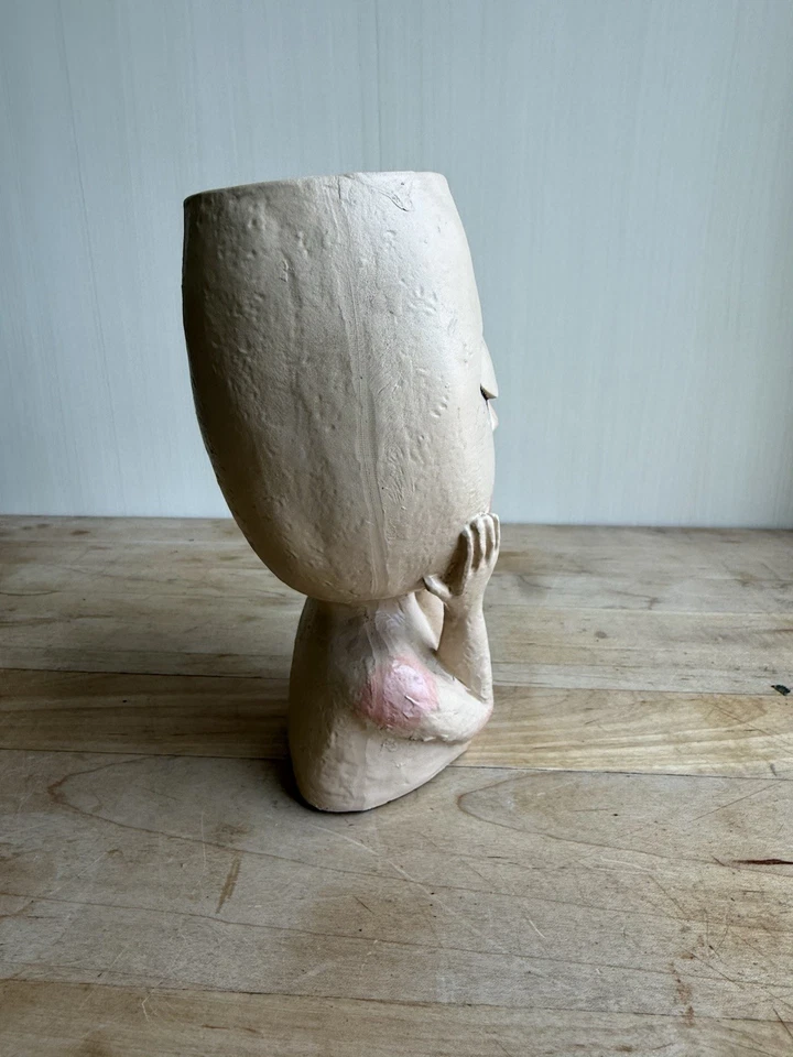 Girls Face Flower Planter Pot Human Face Head Creative Flower Planter Room Decor - Image 2 of 4