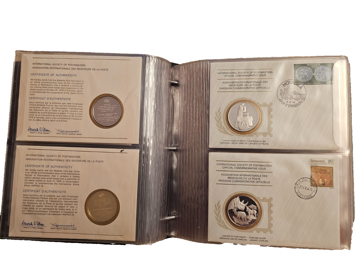 1976-78 Franklin Mint Intn'l Society of Postmasters Sterling