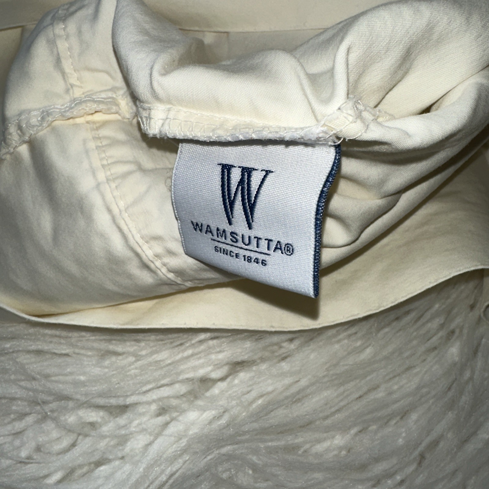 Wamsutta Pima Cotton King Sheet Ivory Cream 625TC, 1 Flat, 1 Pillow Case