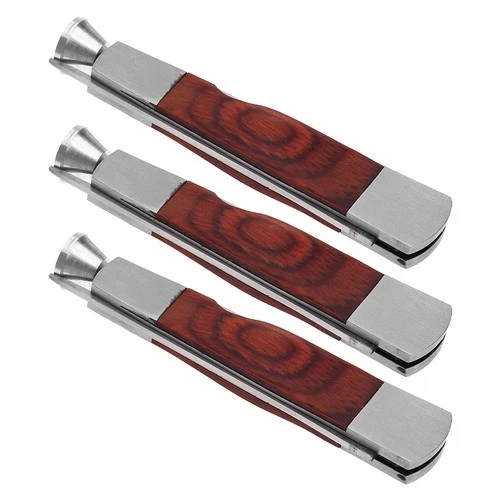 3PCS 3 in 1 Red Wood Tobacco Smoking Stainless Steel Pipe Cleaning Tool Cleaner