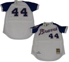 1974 Hank Aaron #44 Atlanta Braves Mens Mitchell & Ness Authentic Jersey $300