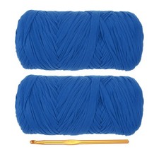 T-Shirt Yarn for Crocheting with Hook, 2 Pack 400g/130 Yards Yarn Deep Blue 