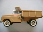 Vintage 1960s TONKA Mound, MN Tan & White 13 1/4 Inch Dump Truck