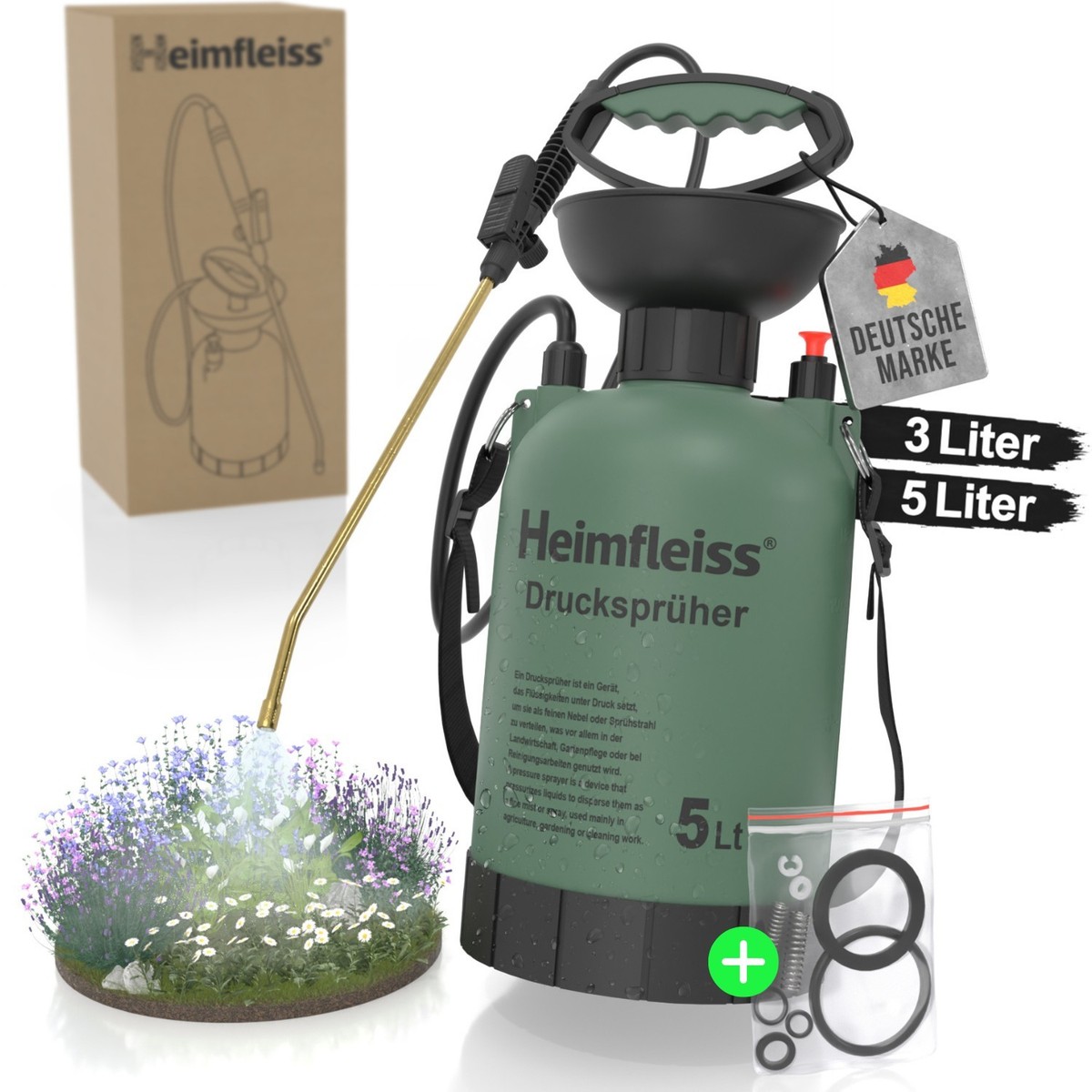 Druck-Sprüher Pump-Sprühflasche für Garten-Unkraut-Gift-Spritze 3-5l Handsprüher
