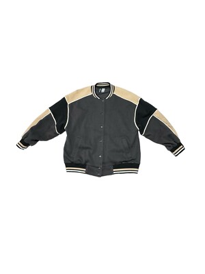 Divided H&M Snap Button Bomber Varsity Sweatshirt Jacket Men s Small