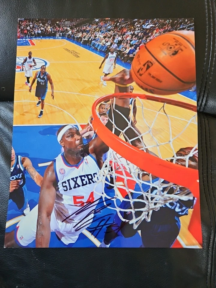 Foto brillante firmada 8x10 Philadelphia 76ers Kwame Brown #54 con certificación Foto 4 de 4