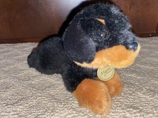 MIYONI Pup Puppy Dog Brown Black Plush Tots Aurora Stuffed Animal EUC