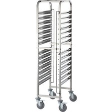 Tablettwagen aus Edelstahl, passend f&uuml;r 14 x GN 1/1, 380 x 550 x 1735 mm (BxTxH)