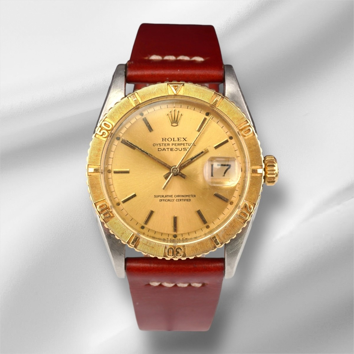 Rolex 36mm Datejust Turnograph 18K Yellow Gold Vintage Mens Watch