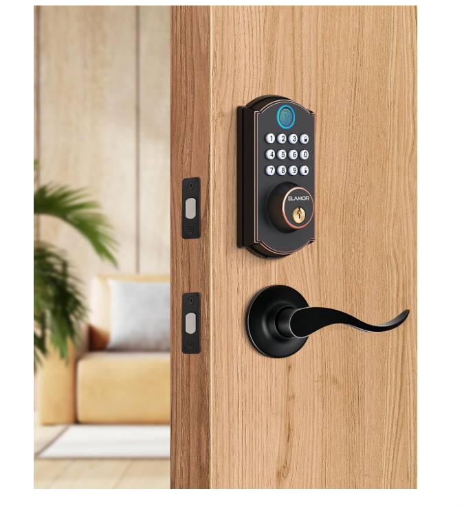 M19 Keyless Smart Fingerprint Door Lock with Dual Lever Handles - Automatic Entry