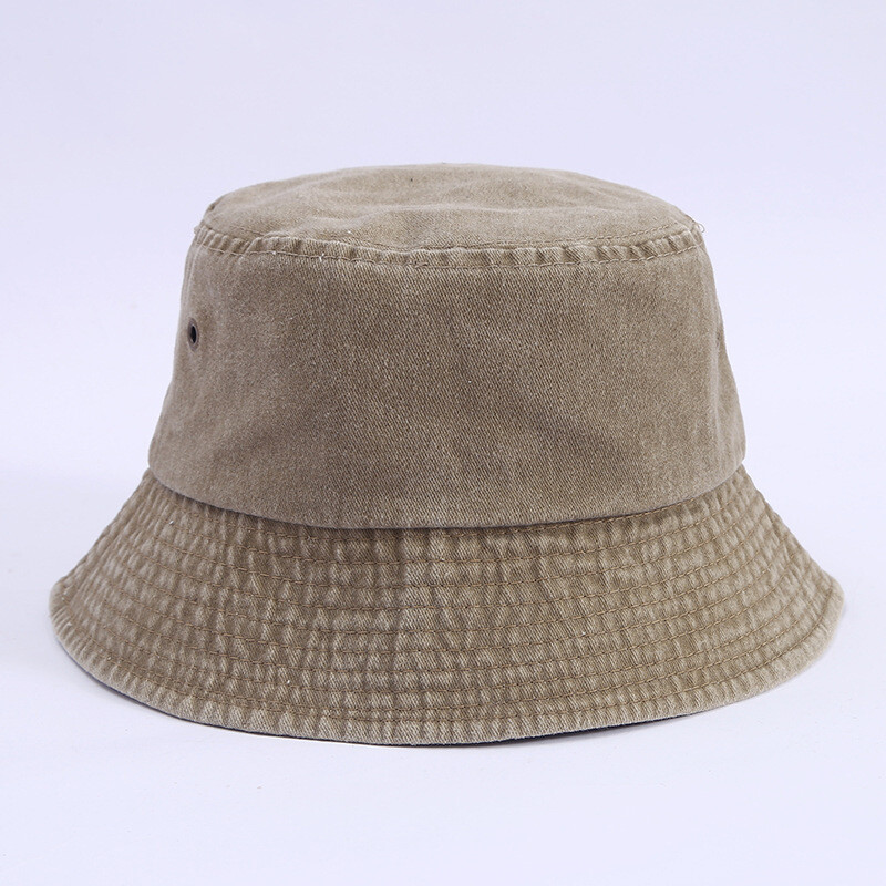 Women Retro Washed Denim Bucket Hat Outdoor Casual Fishing
