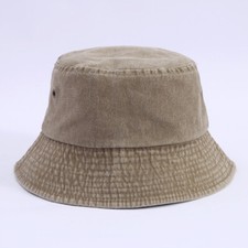 Women Retro Washed Denim Bucket Hat Outdoor Casual Fishing Hiking Sun Cap