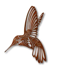 Rustic Hummingbird Wall Art Laser Cut Metal Art - House Garden Home Decor Unique