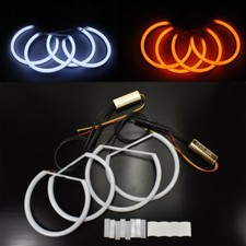 Cotton LED Angel Eye Switchback W+ DRL Fits 98-01 E46 Sedan Non Projector