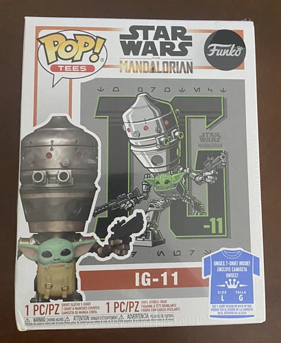 Funko Mandalorian IG-11 with Child Size Large T-Shirt Pack GameStop Exclusive