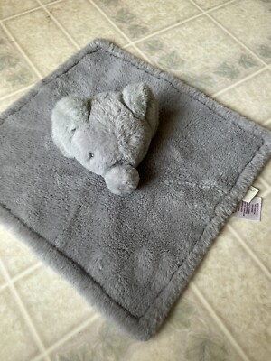 PARENT'S CHOICE Gray Elephant Flower Satin Lovey Security Blanket Soft Plush