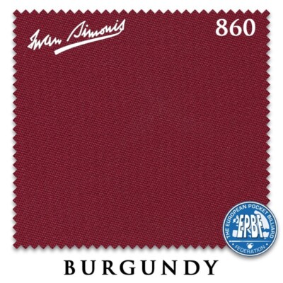 7' Simonis 860 Pool Table Cloth - Burgundy - AUTHORIZED DEALER