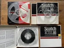 Scotch Magnetic Tape 203 7-inch Dynarange Series Reels and empty reels lot