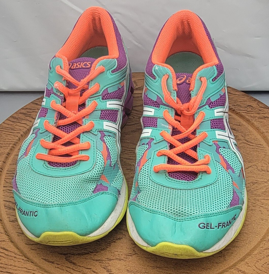 Asics Gel Frantic Neon Orange Running Shoes Sneakers Women's Size