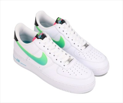 NIKE AIR FORCE 1 '07 LV8 WHITE GREEN AQUAMARINE DJ5148-100 US 9.5 | eBay