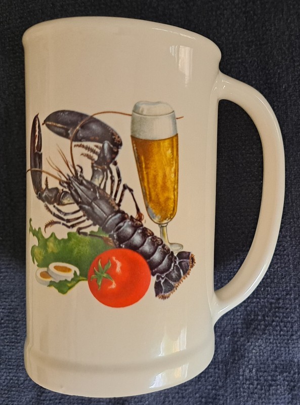 Vintage Crawfish Crayfish Lobster Cajun ? Cup Mug Glass o Beer Tomato Egg Cheers