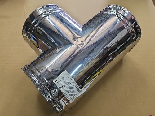 Metal-Fab Temp Guard 6" Insulated Chimney Vent Tee Stainless Steel - 6TGST - USA - Picture 3 of 5