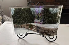 Peggy Karr Glass 14” Winter Cabin Wave - Very Rare Limited Run