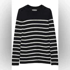 Isabel Marant Etoile Emsley Breton Stripe Knitted Sweater in Navy White Size 40