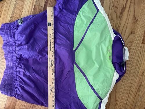 Vtg Spyder jacket Women’s size 12 neon purple green Thinsulate Hidden Hood Ski - Picture 9 of 10