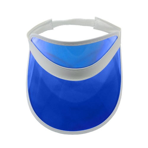 Blue Tennis Beach Colored Plastic Clear Sun Bingo Dealer Golf Visors 24 Pack - Bild 2 von 2