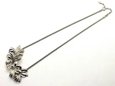 1950'S FORSTNER FLOWER NECKLACE 1/20 12K  WHITE GOLD FILLED