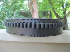 Western Express - 38 Caliber Ammo Cartridge Gun Belt - Black Genuine Leather