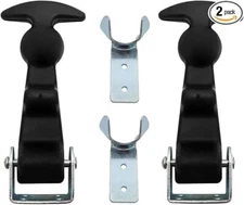 2 Rubber Flexible Hood Catch, Black T-Handle Draw Latches with Brackets S...