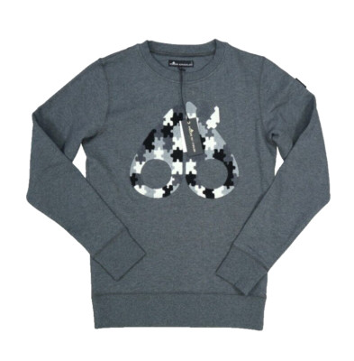 Moose Knuckles Hollyrood Bay Sweatshirt Charcoal Melange Dark Gray Cotton Small