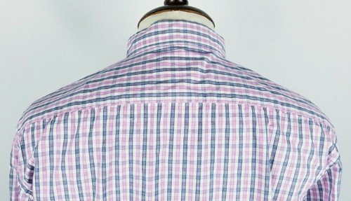 UNTUCKit Men's Size XL Slim Fit Button Front Shirt Pink Blue Gingham Check - Afbeelding 10 van 10