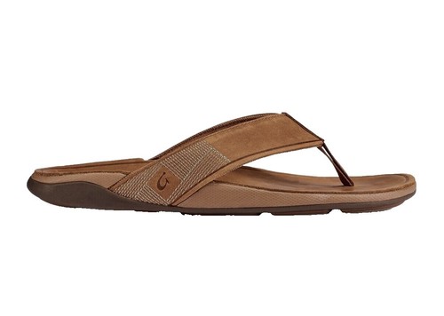 OluKai Hokua Mens 9 Brown Flip Flop Sandals Casual Walking  display picture 1