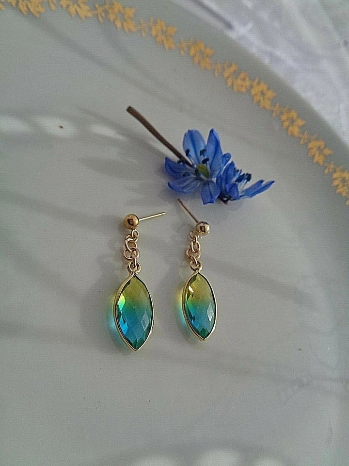 Ohrringe 14K Gold Filled mit Aura Quarz - Bild 4 von 4