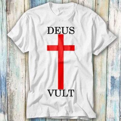  T-Shirt Deus Vult katholische Religion christliche Bibel Geschenk Top T-Shirt Unisex 1195