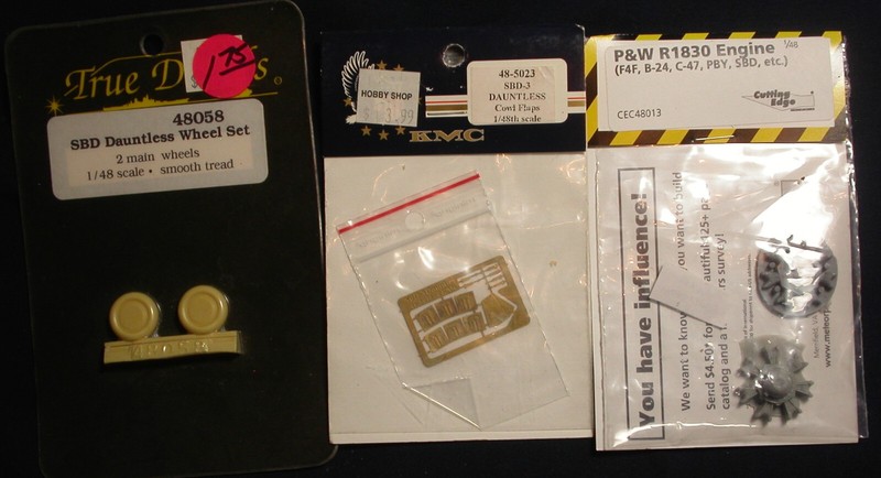 Cutting Edge 1/48 True Details and KMC Detail bits for SBD Dauntless