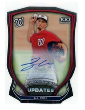 A.J. Cole AUTO TOP 100 Die Cut Refractor 2015 Bowman Chrome Scouts Update Auto