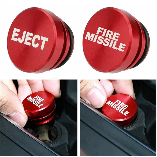 2X Universal Eject Fire Missile Button Car Cigarette Lighter Cover Accessories