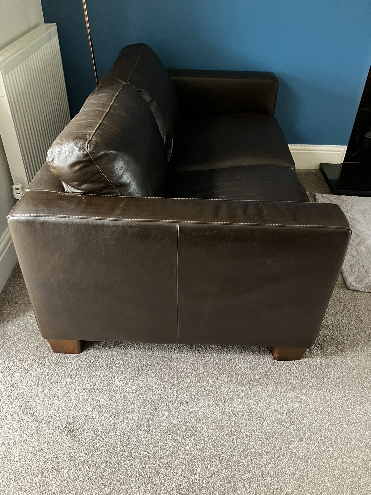 2 and 3 seater brown leather sofas eBay